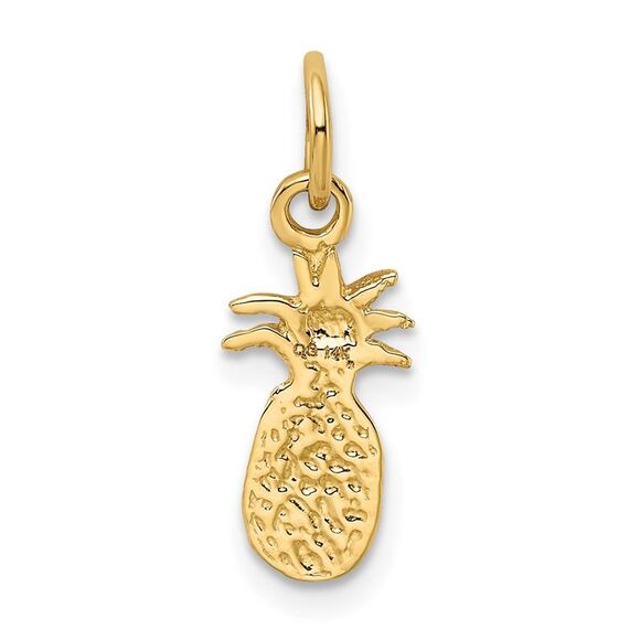 14k Yellow Gold Small Polished Pineapple Charm - Picture 3 of 6